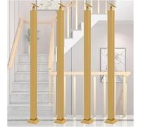 GOUZIBHD Square Stair Baluster Posts,Metal Hand Railing Spindles with Flat & Adjustable 270° Angle Bracket,Indoor Stair Railing Kits for Stair Porch Deck Steps(Size:95cm/37.4in,Color:4 Pack)