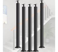 GOUZIBHD Square Stair Balusters Post - 270° Adjustable Metal Railing Spindles,Staircase Handrail,Banister Column for Deck Steps Garden Outdoor Stairs Remodeling(Size:75cm/29.5in,Color:5 Pack)