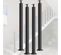 GOUZIBHD Square Stair Balusters Post - 270° Adjustable Metal Railing Spindles,Staircase Handrail,Banister Column for Deck Steps Garden Outdoor Stairs Remodeling(Size:100cm/39.4in,Color:4 Pack)