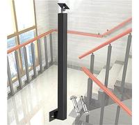 GOUZIBHD Stair Baluster Post,270° Adjustable Metal Railing Stair Post,Side Mount Metal Spindles with Flat Bracket Base,Banister Column for Deck Steps Balcony(Size:90cm/35.4in,Color:Black)