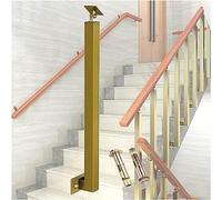 GOUZIBHD Stair Baluster Post,270° Adjustable Metal Railing Stair Post,Side Mount Metal Spindles with Flat Bracket Base,Banister Column for Deck Steps Balcony(Size:110cm/43.3in,Color:Glod)