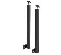 GOUZIBHD Stair Balusters Posts,Side Mount Side Mount Metal Spindles,Black Square Stair Railing Handrail,270° Adjustable for Porch,Concrete,Wooden Steps(Size:120cm/47.2in)