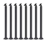 GOUZIBHD Stair Railing Handrail with Flat & Adjustable 270° Angle Bracket,Black Stair Baluster Posts,Indoor Square Railing Spindles for Stairway Deck Yard Entryway(Size:90cm/35.4in,Color:8 Pack)