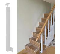 GOUZIBHD Stairs Handrail - Side Mount Railing Columns Kit, 270° Adjustable Flat Brackets Spindle Post, Square Iron Banister Guardrail, for Porch Deck Steps Fences(Size:90cm/35.4in,Color:White)