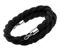 GOUZIBHD Stanchion Queue Barrier Velvet Rope,Crowd Control Barrier Rope,Hanging Vip Rope with Silver Hook, for Carpet Events Movie Theaters Grand Openings Hotels Party(Size:3ft/90cm,Color:Black)