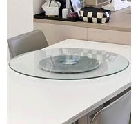 GOUZIBHD Tempered Glass Lazy Susan Turntable, 360° Rotating Serving Tray for Dining Table Top, Swivel Serving Plate, Rotating Tray Party Kitchen Centerpiece(Size:50cm)