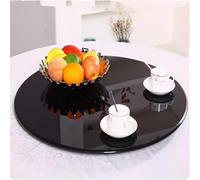 GOUZIBHD Tempered Glass Lazy Susan Turntable,Large Rotating Serving Tray, Table Top Centerpiece Rotating Tray,with Swivel Assist System, Round Serving Plate Silent(Size:90cm)