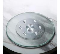 GOUZIBHD Tempered Glass Lazy Susan Turntable, Large Rotating Tray Organizer for Party Family Dining Table, Round Turntable Lazy Susan with Aluminum Alloy Bearing(Size:28in)