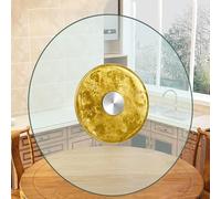 GOUZIBHD Tempered Glass Lazy Susan Turntable, Round Serving Plate, Top Centerpiece Kitchen Turntable, 360° Rotating Tray for Family Gatherings Weddings Banquets(Size:100cm,Color:B)