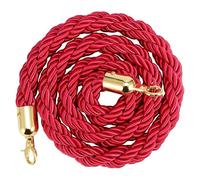 GOUZIBHD Twisted Queue Rope,Braided Hemp Rope Barrier,Crowd Control Rope with Polished Snap Gold Hooks,Stanchion Rope for Party Decorations,Red Carpet Events,Car Shows(Size:3.3ft/100cm,Color:Red)