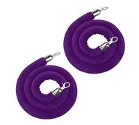 GOUZIBHD Velvet Stanchion Rope with Silver Hooks,Stanchion Queue Barrier Rope,Velvet Hanging Rope,Crowd Control Rope for Movie Theaters,Grand Openings,Hotels(Size:4.9ft/150cm,Color:2 Pack)