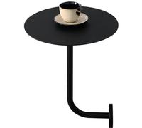 GOUZIBHD Wall Mounted Coffee Table, L-Shape Small End Table, Living Room Tray Table, Wrought Iron Metal Top Small Side Table, Round Pub Table for Restaurant Bar Black(Size:40x40x45cm)