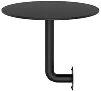 GOUZIBHD Wall Mounted L-Shape Small End Table, Wrought Iron Metal Top Small Side Table,Round Pub Table Breakfast Bar Table Leisure Coffee Tea Table for Restaurant, Bistro,Black(Size:40x40x45cm)
