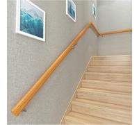 GOUZIBHD Wooden Handrail Complete Kit, Railing Against the Wall Indoor Loft with Metal Bracket, Modern Wall Mount Handrail, Safety Non-Slip Corridor Support Rod(Size:120cm)