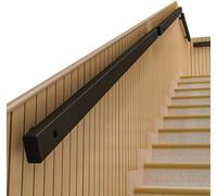 GOUZIBHD Wooden Stair Handrail Complete Kit with Metal Bracket, Wall Mount Stair Rail for Indoor Elderly Children, Support Rod for Lofts Kindergarten Guardrail Corridor(Size:80cm)