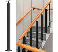 GOUZIBHD Wrought Iron Support Rod Complete Kit Modern Industrial Black Stairs Railing, Adjustable Hand Railing Post, Non-slip Floor Mount Stair Handrail, 1PCS(Size:75cm)