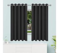 GOUZOO Full Blackout Curtains 320 x 210 cm Room Darkening Pencil Pleat Curtains & Drapes - Door for Bedroom, Kitchen, Nursery, Black
