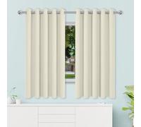 GOUZOO Full Blackout Curtains 320 x 210 cm Room Darkening Pencil Pleat Curtains & Drapes - Door for Bedroom, Kitchen, Nursery, Beige