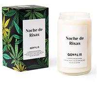 GOVALIS Laughter Night Scented Candle | 100% Natural Soy Wax | 100 Hours, Large Scented Candle in Glass, Cannabis, Marijuana, Original Gifts Friends, Decoration, Relaxation, Bedroom, Bathroom