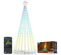 Govee Christmas Cone Tree Lights, 1.82m 316 LEDs RGBIC String Lights with Smart App Control, 82+ Scene Modes, IP67 Waterproof Holiday Decor for Halloween & Christmas, Music Sync, White