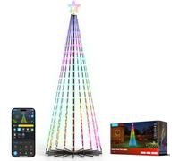 Govee Christmas Cone Tree Lights 2.28m, 370 LEDs RGBIC String Lights, Black | Works with Alexa, Google Assistant and Matter, IP67 Waterproof smart cone tree lights for Halloween and Christmas, Music Sync