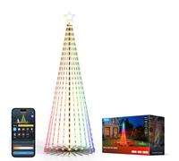 Govee Christmas Cone Tree Lights 2.74m, 610 LEDs RGBIC String Lights, Black | Works with Alexa, Google Assistant and Matter, IP67 Waterproof smart cone tree lights for Halloween and Christmas, Music Sync