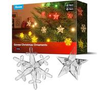 Govee Christmas Ornament, 30pcs Clear Crystal Acrylic Star and Snowflake for Christmas String Lights, Xmas Tree Decorations, Home Deco, New Year, Party (No String Lights Included)