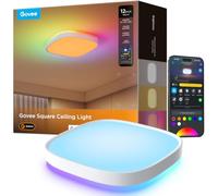 Govee LED Ceiling Light, 2400lm Smart RGBIC Ceiling Lights, Square, 30cm | 2700K-6500K Tunable Light, 70 Scenes Flush Lights Ceiling for Bedroom Living Room Kitchen, Smart Control, 5VA Materials