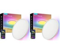 Govee LED Ceiling Light, 2400LM Smart RGBIC Flush Ceiling Lights 24W Work with Alexa & Google Assistant, for Bedroom Living Room, Round, Ø30cm (Pack of 2)