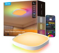 Govee LED Ceiling Light, Smart RGBIC Ceiling Lights 2400LM Work with Matter, Alexa & Google Assistant, for Bedroom Living Room Kitchen, Square, 30cm