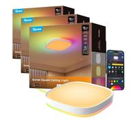 Govee LED Ceiling Light, Smart RGBIC Ceiling Lights 2400LM Work with Matter, Alexa & Google Assistant, for Bedroom Living Room Kitchen, Square, 30cm (Pack of 3)