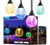 Govee Outdoor Clear Bulb String Lights, 15M Dimmable RGBWIC Outdoor Lights | 16 Million Colors and 111 Scene Modes, 25000h Lifespan, Compatible with Alexa, Google Assistant & Matter, Patio