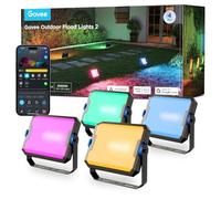 Govee Outdoor Flood Lights 2, RGBIC Floodlight, IP66 Outdoor Lights, 4Pcs | Light Warm White with Alexa, Google Home, Matter, 50+ Scene Led Floodlight, Led Lights for Garden, Courtyard, Landscap, 48W
