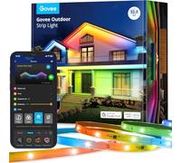 Govee Outdoor LED Strip Lights, 10m RGBIC Outdoor Lights Work with Alexa, IP65 Waterproof, Music Sync Rope Lights for Roof Eave Balcony Garden