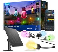 Govee Outdoor Solar String Lights 10m, RGBICW with 8 Dimmable LED, IP67 | with 8 Dimmable LED Shatterproof Bulbs, 112 Scene Modes, APP Control, Only Bluetooth, Lights for Garden, Patio, Camping