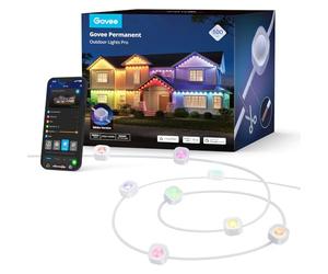 Govee Permanent Outdoor Lights Pro, IP67 Waterproof, 30M 60 LED RGBIC Warm Cold White Eaves Lights, 50lm, 75 Scene Modes for Decor, Work with Alexa and Matter, Google Assistant, White Version