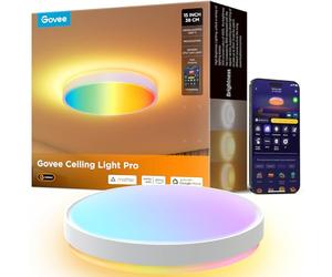Govee RGBIC Ceiling Light 48.5W, Smart LED Ceiling Light 4300lm, Flush Mount Lamp Work with Matter Alexa Google Home, for Bedroom Living Room Kitchen