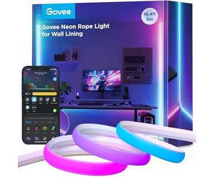 Govee RGBIC Neon LED Strip Light for Skirting Board, 5M Neon Rope Light for Wall Lines & Corners, Work with Matter, LED Rope for Living Room, Corridor