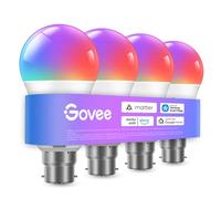 Govee RGBWW B22 Smart Bulb, Work with SmartThings, Matter, Alexa and Google Assistant, WiFi Alexa Light Bulbs B22, 9W, 800LM, Music Sync, 16 Million Colors, 54 Scenes, 4 Packs