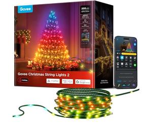 Govee Smart Christmas String Lights 20m, 300LED Holiday Fairy Lights RGBWIC | Indoor & Outdoor, Shape Mapping, AIGC, App Control with 130+ Dynamic Scene Modes, Compatible with Matter, Green Cable