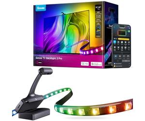 Govee TV Backlight 3 Pro with HDR Triple Camera, 5M 5-in-1 RGBWWIC LED Strip Lights That Change with 75-85inch TVs, 75LEDs/m, Supports AI Filter, App and Vioce Control, DreamView Sync (2*90+2*160cm)