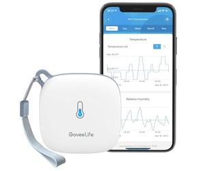 Govee WiFi Room Thermometer Hygrometer, Smart Indoor Temperature Humidity Meter with Alert and Data Storage, 50m Wireless Transmission Distance, for Baby Home Garage Greenhouse(Only support 2.4G WiFi)