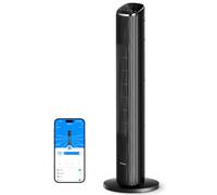 GoveeLife Black Tower Fan for Bedroom, 36" Smart Floor Fan with App/Voice Control, Temperature Sensor, 5 Modes 8 Speeds(25ft/s), 29dB Quiet Oscillating Fan for Office, 24H Timer, Auto Cooling