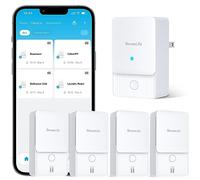 GoveeLife WiFi Water Ieak Detector 2 for Home, Smart Water Ieak Sensor 4 Pack with 100dB Adjustable Alarm and App Alerts, Wireless Detector with 1312 ft Transmission for Basement, Kitchen, Bathroom