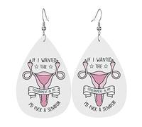 Government In My Uterus Feminist Reproductive Women Rights Leather Earrings For Women Dangle Earring Drop Pendant With Hook Gifts For Adult Girl