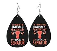 Government In My Uterus Feminist Reproductive Women Rights Leather Earrings For Women Dangle Earring Drop Pendant With Hook Gifts For Adult Girl