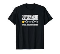 Government One Star Rating Would Not Recommend Sarcastic Fun Value Graphic T-Shirt, Men, Black, S