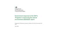 Government response to the OEP's 'Progress in improving the natural environment 2024/2025' report 16/07/2026