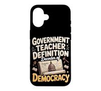 Government Teacher Definition Decoder Of Democracy Case for iPhone 16