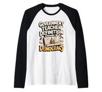 Government Teacher Definition Decoder of Democracy Raglan Baseball Tee